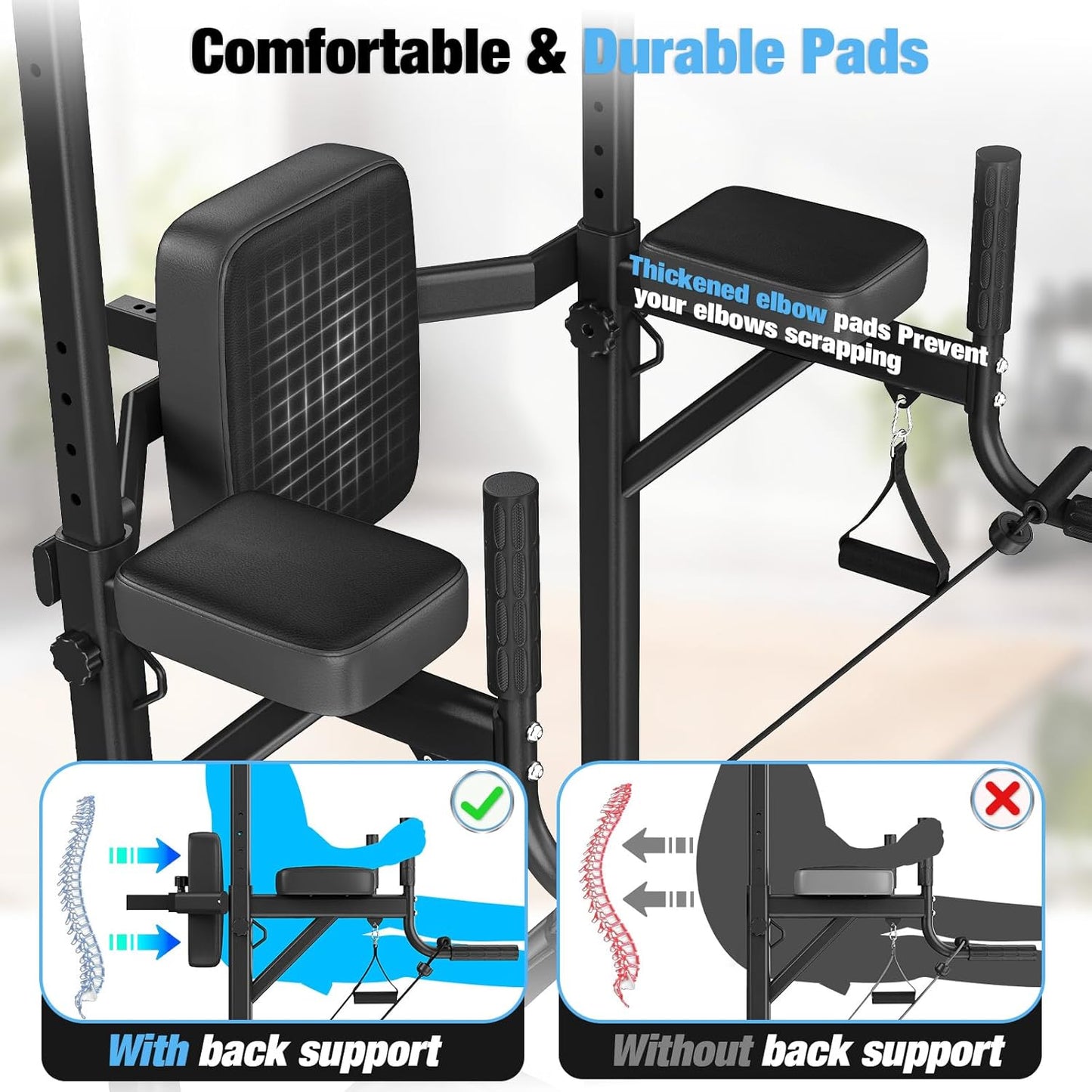 Maquina Dominadas Estación De Dominadas Power Tower Multifuncional as Para Gimnasio En Casa Estación De Fondos Dip Station Max 205 Kg