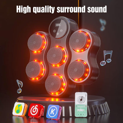 Máquina de Boxeo Musical Profesional: Entrenador de Pared Inteligente con Bluetooth | 9 Velocidades y Modos, Pantalla LED | Incluye Guantes Pro – Mejora tu Agilidad y Fuerza