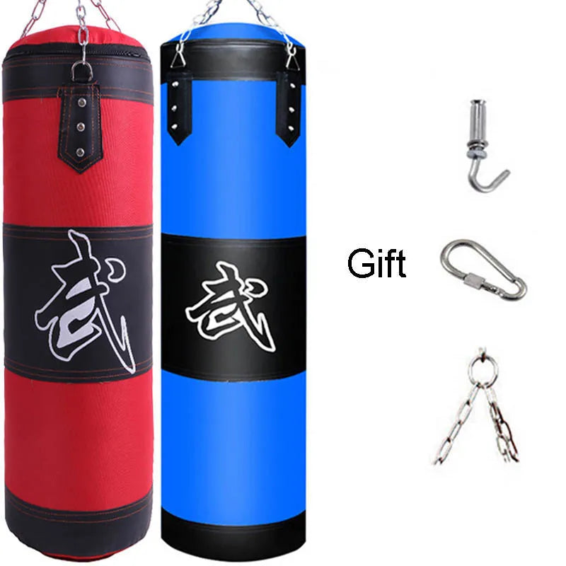 Saco de Boxeo Pesado Profesional para Entrenamiento – Kit de Saco de Arena con Cadena de Acero y Gancho de Techo para MMA, Muay Thai y Fitness