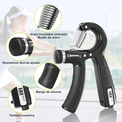 Fortalecedor de Agarre Ajustable U-VKK (5-60 kg) – Ejercitador de Mano, Antebrazos y Muñeca con Resistencia Variable, Ideal para Rehabilitación y Fitness