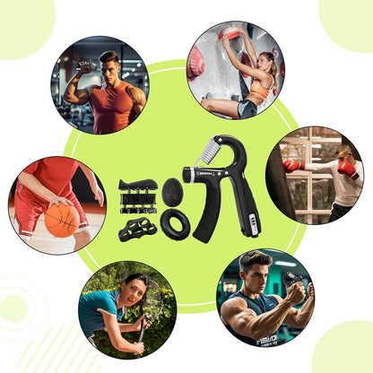 Fortalecedor de Agarre Ajustable U-VKK (5-60 kg) – Ejercitador de Mano, Antebrazos y Muñeca con Resistencia Variable, Ideal para Rehabilitación y Fitness