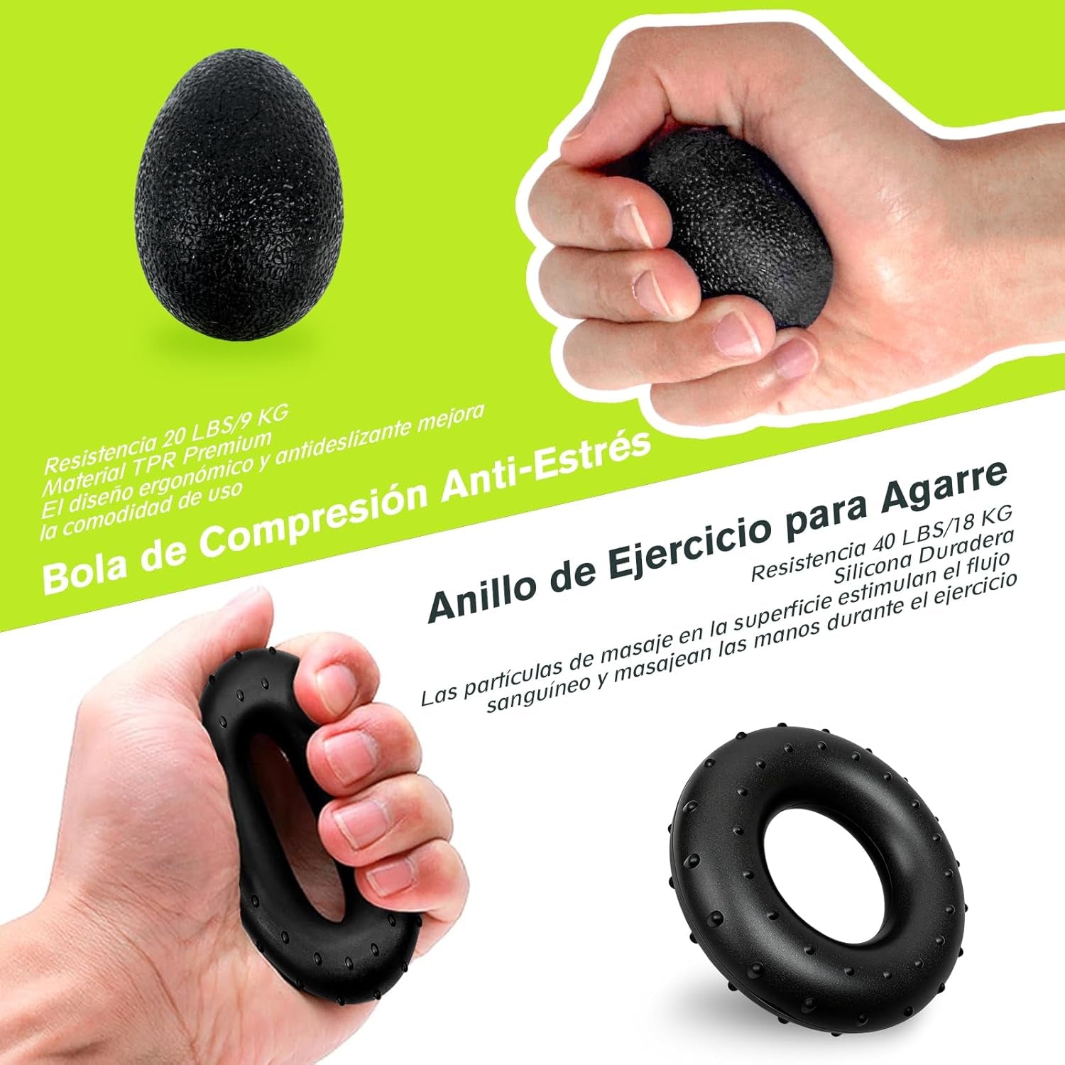 Fortalecedor de Agarre Ajustable U-VKK (5-60 kg) – Ejercitador de Mano, Antebrazos y Muñeca con Resistencia Variable, Ideal para Rehabilitación y Fitness