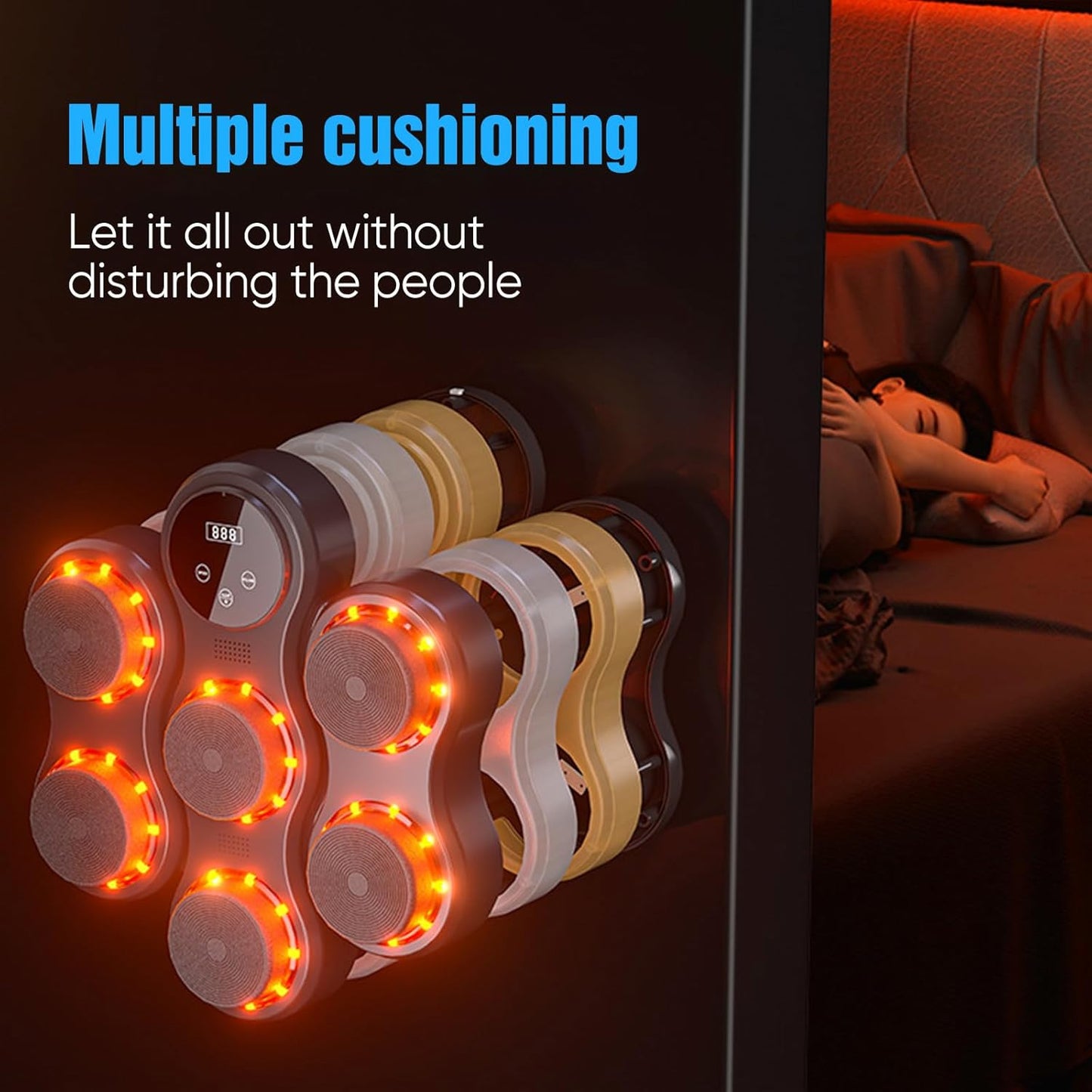 Máquina de Boxeo Musical Profesional: Entrenador de Pared Inteligente con Bluetooth | 9 Velocidades y Modos, Pantalla LED | Incluye Guantes Pro – Mejora tu Agilidad y Fuerza