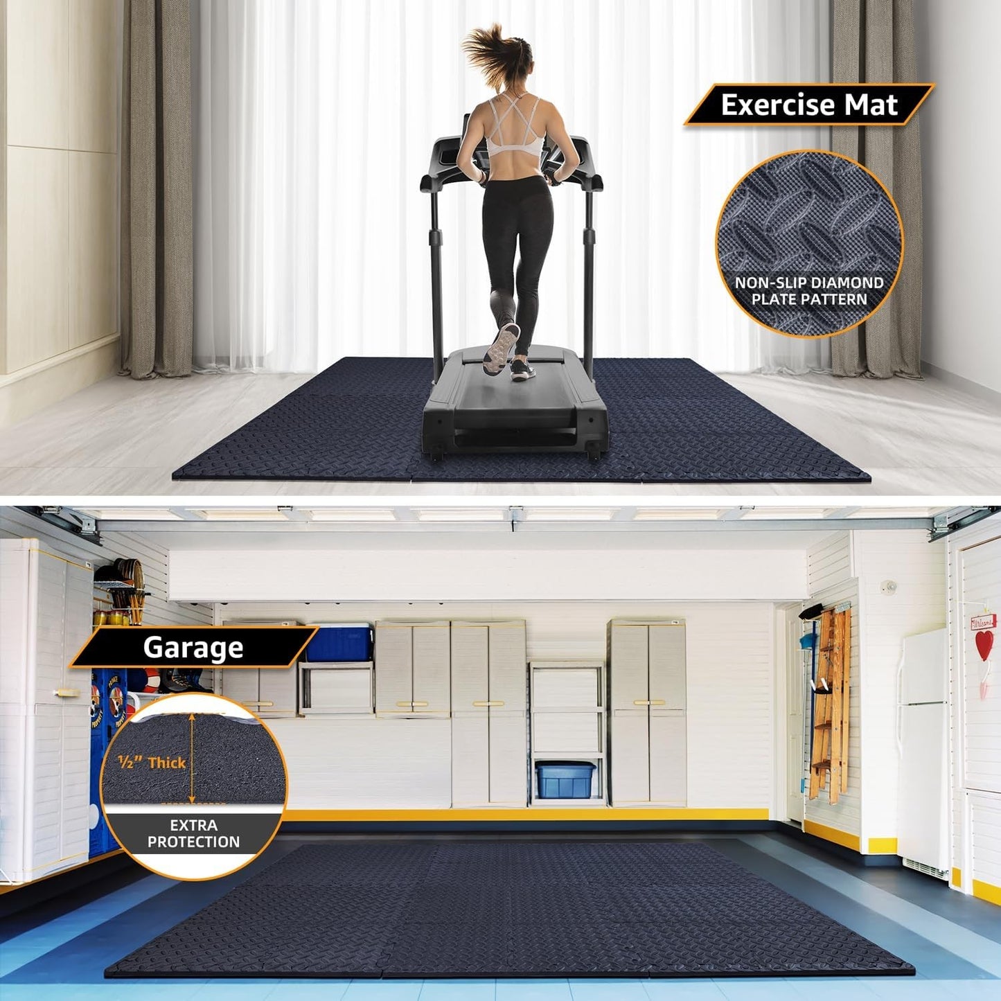 Alfombrillas Entrelazadas de Espuma EVA (24/48 pzs) – Suelo Protector para Gimnasio en Casa, Aislamiento Acústico y Fitness