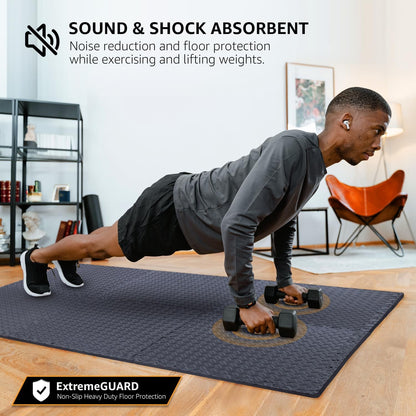 Alfombrillas Entrelazadas de Espuma EVA (24/48 pzs) – Suelo Protector para Gimnasio en Casa, Aislamiento Acústico y Fitness