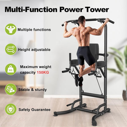 Maquina Dominadas Estación De Dominadas Power Tower Multifuncional as Para Gimnasio En Casa Estación De Fondos Dip Station Max 205 Kg