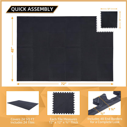 Alfombrillas Entrelazadas de Espuma EVA (24/48 pzs) – Suelo Protector para Gimnasio en Casa, Aislamiento Acústico y Fitness